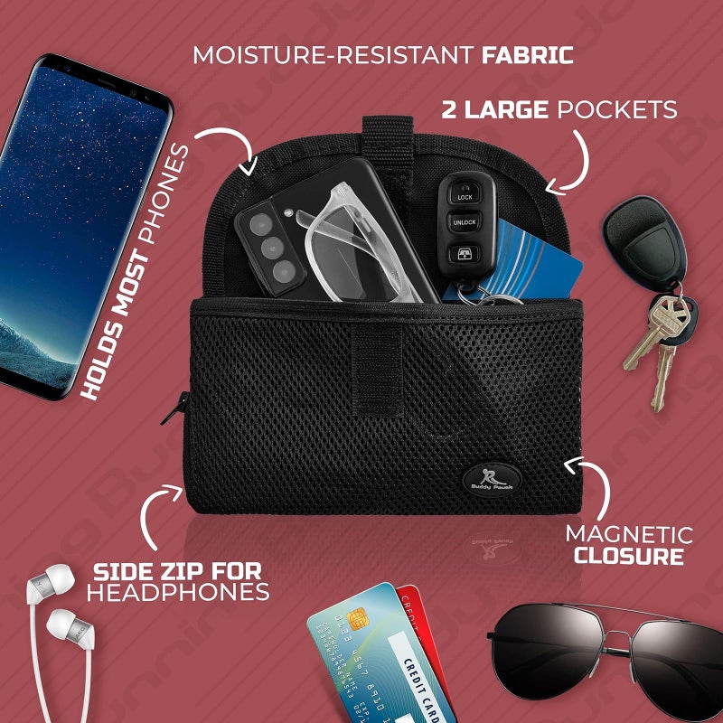 Running Buddy Fanny Pack - Water-Resistant Running Gear Waist Bag - Sweat-Proof Phone & Money Belt Pocket - No-Bounce Chafe-Free Running Belt - XL, Black - Image 2